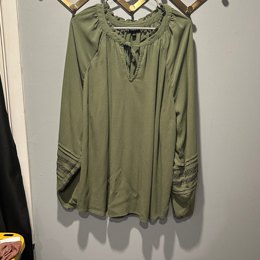 Torrid Olive Long sleeve blouse